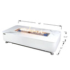 Elementi Plus Athens Rectangular Marble Concrete Base Fire Pit Table