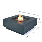 Elementi Plus Bergen Square Concrete Fire Pit Table