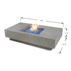 Elementi Plus Monte Carlo Rectangular Concrete Fire Pit Table