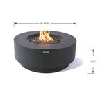 Elementi Plus Nimes Round Concrete Fire Pit Table