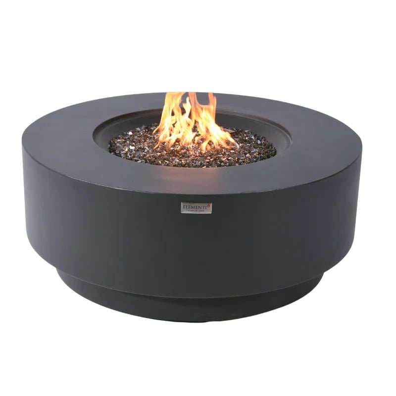 Elementi Plus Nimes Round Concrete Fire Pit Table