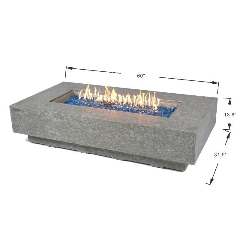 Elementi Plus Riviera Rectangular Concrete Fire Pit