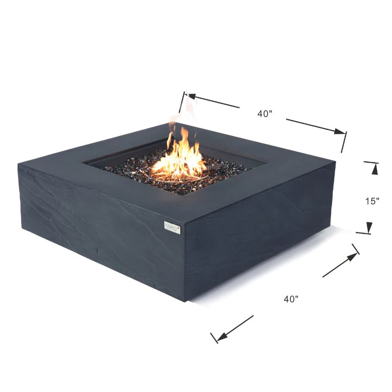 Elementi Plus Roraima Square Concrete Fire Pit Table