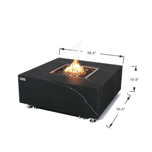 Elementi Plus Sofia Marble Porcelain Fire Table