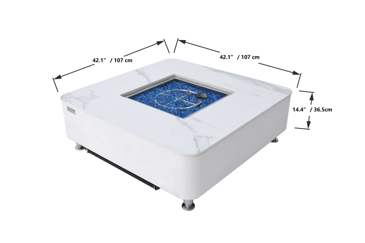 Elementi Plus Annecy Marble Porcelain Fire Table