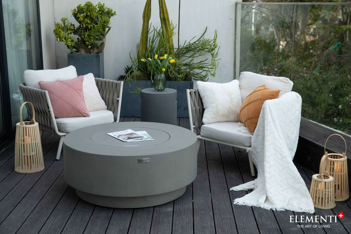Elementi Plus Colosseo Round Concrete Fire Pit Table