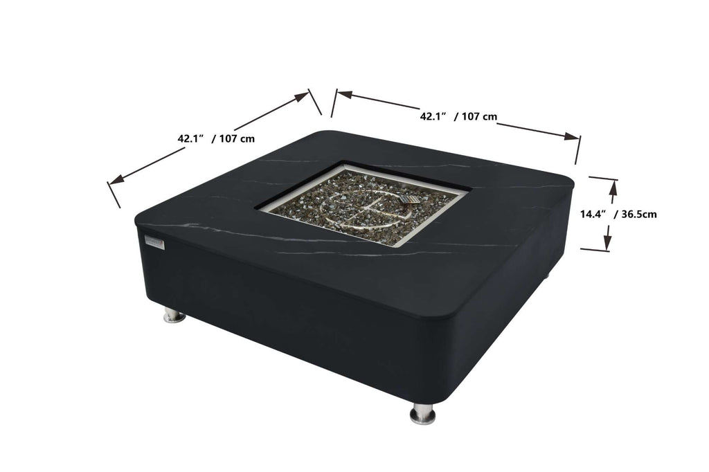 Elementi Plus Copenhagen Marble Porcelain Fire Table