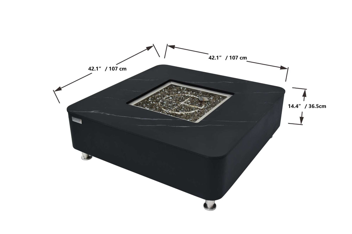 Elementi Plus Copenhagen Marble Porcelain Fire Table