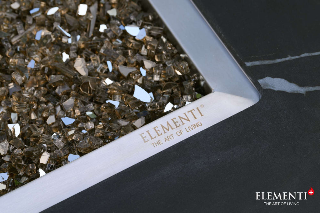 Elementi Plus Varna Marble Porcelain Fire Table