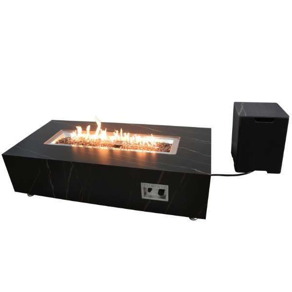 Elementi Plus Varna Marble Porcelain Fire Table