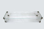 Elementi Plus Athens Rectangular Marble Concrete Base Fire Pit Table