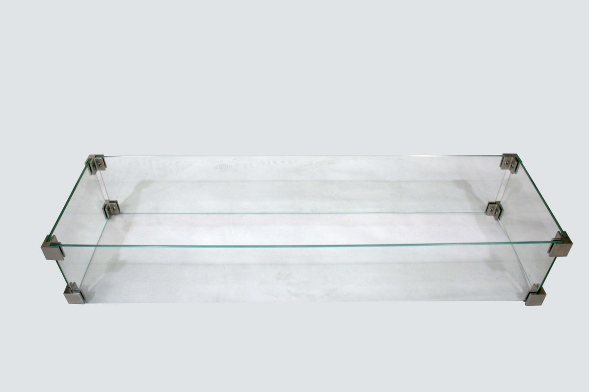 Elementi Plus Athens Rectangular Marble Concrete Base Fire Pit Table