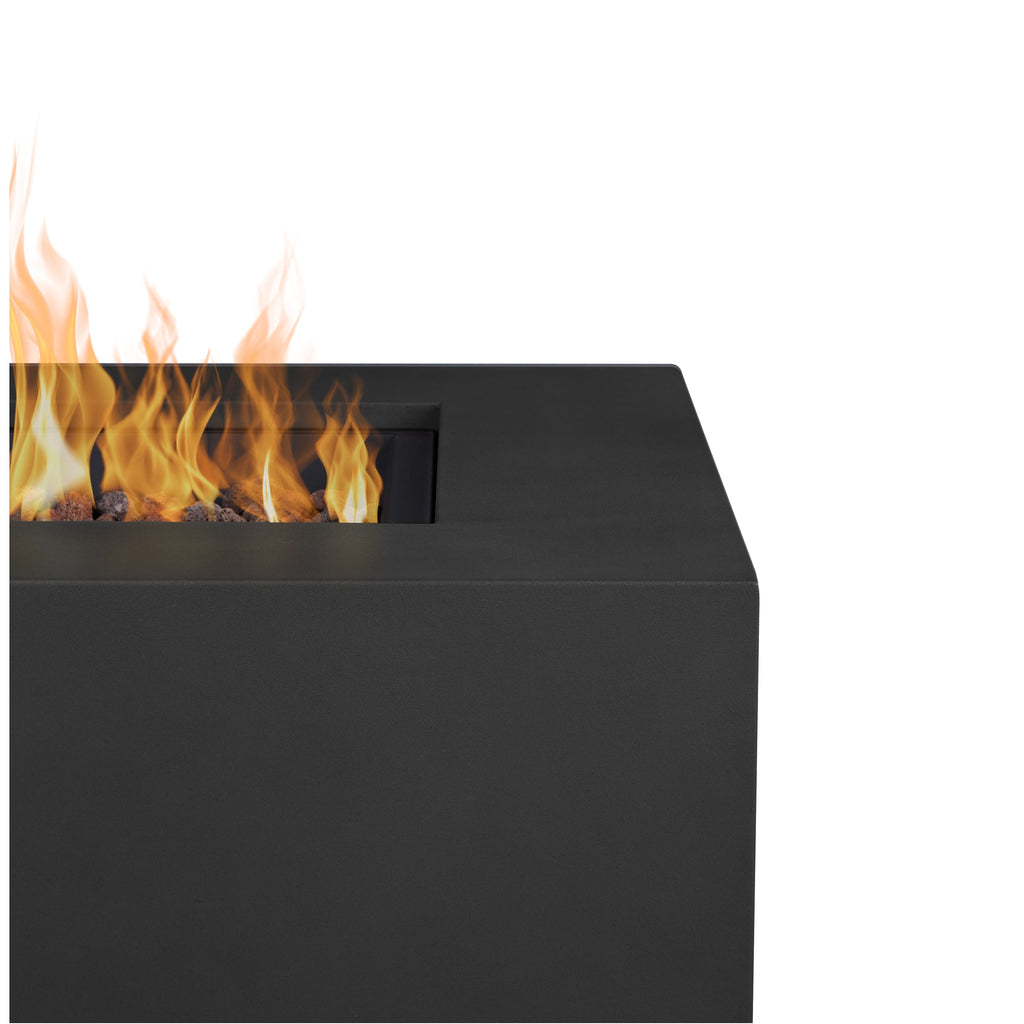 Real Flame Aegean Square Propane or Natural Gas Fire Pit Table