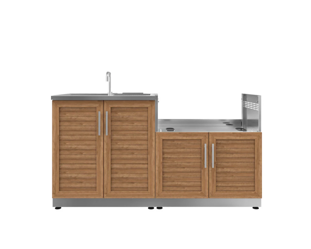 NewAge Outdoor Kitchen 2-Piece Cabinet Set with Sink, Bar and Grill Cabinet - Multiple Sizes