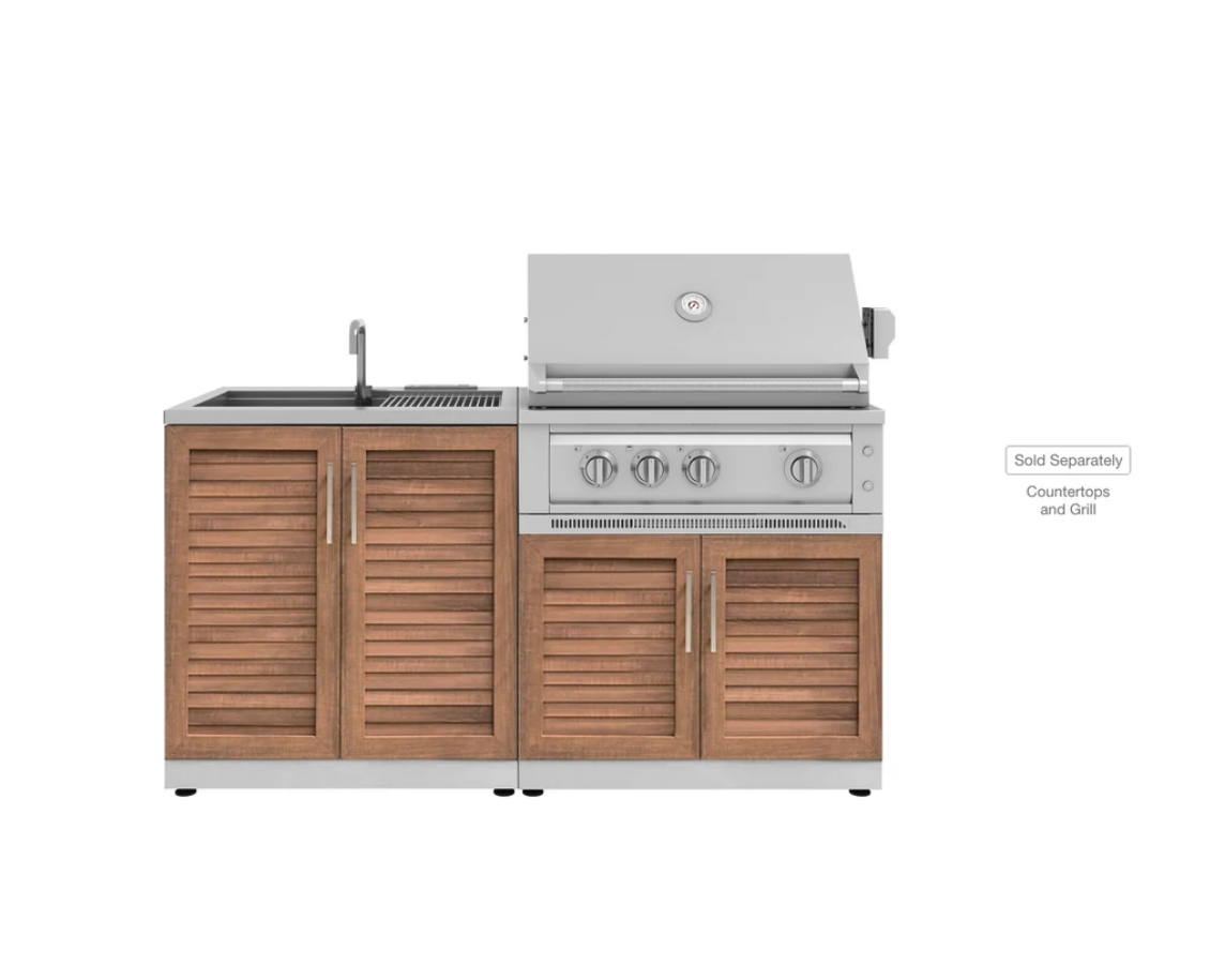 NewAge Outdoor Kitchen 2-Piece Cabinet Set with Sink, Bar and Grill Cabinet - Multiple Sizes