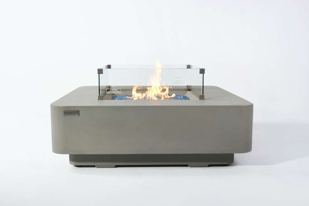 Elementi Plus Lucerne Square Concrete Fire Pit Table