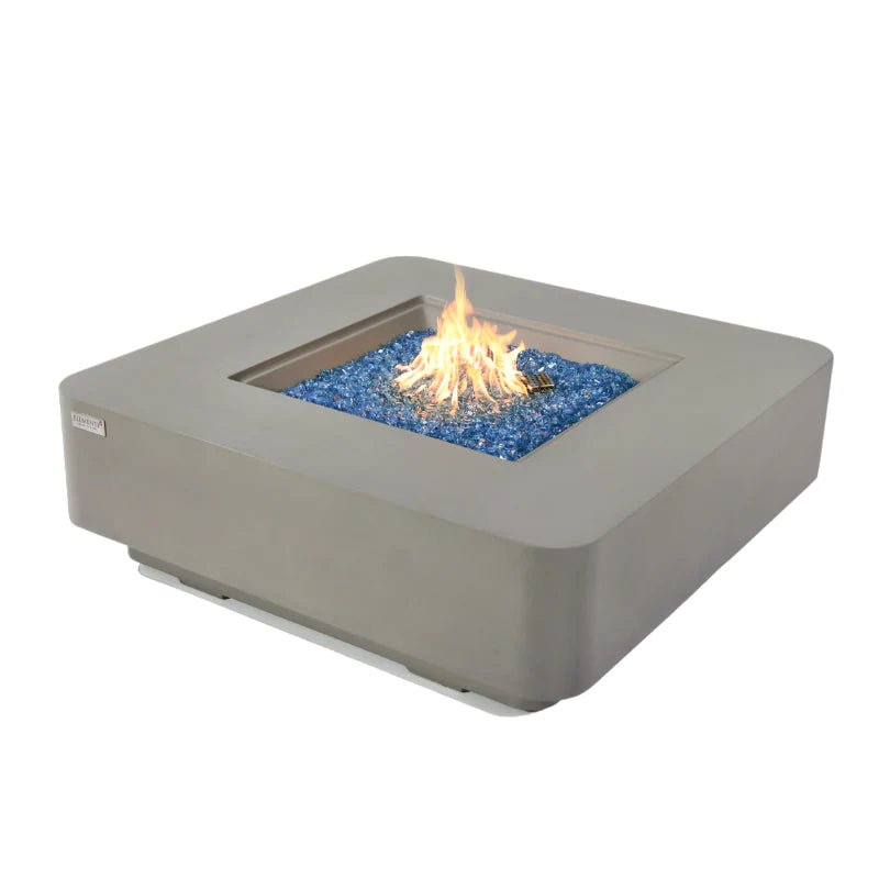 Elementi Plus Lucerne Square Concrete Fire Pit Table