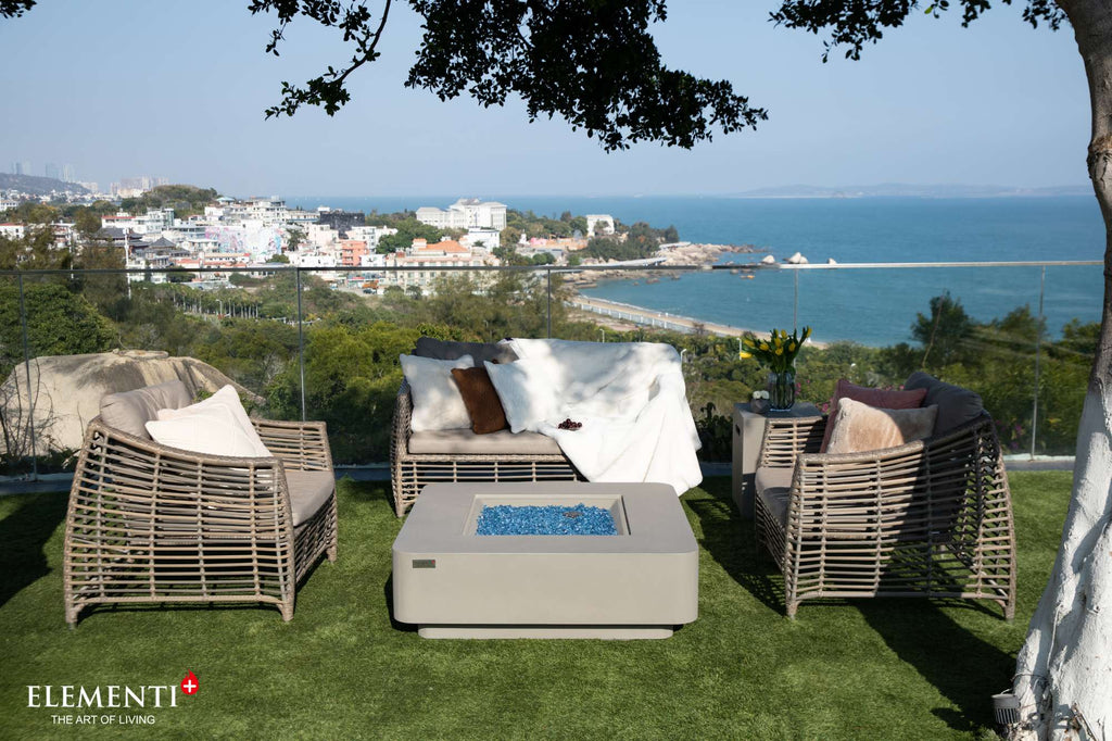 Elementi Plus Lucerne Square Concrete Fire Pit Table
