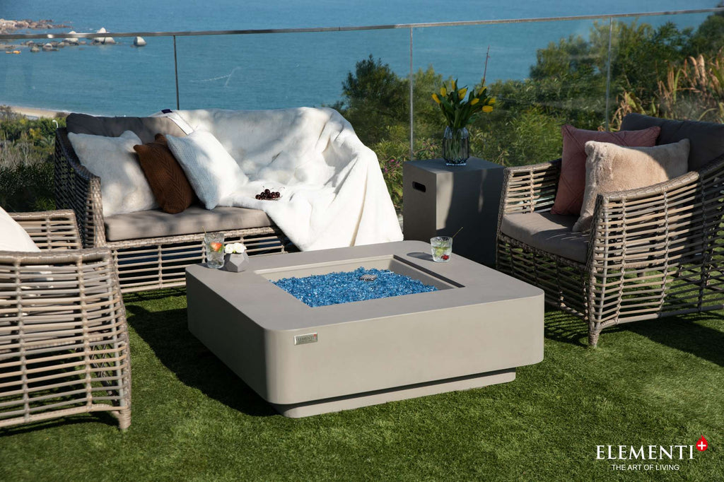 Elementi Plus Lucerne Square Concrete Fire Pit Table