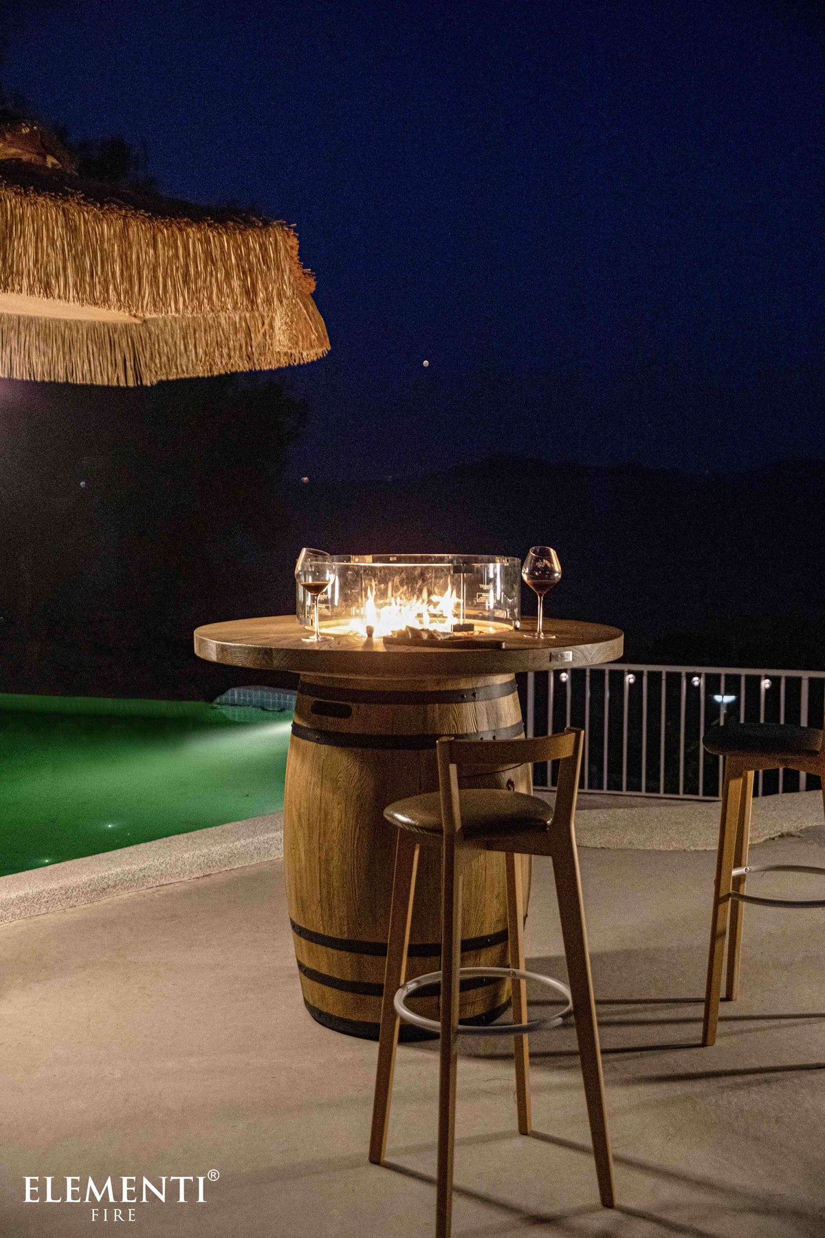Elementi Lafite Barrel Fire Table