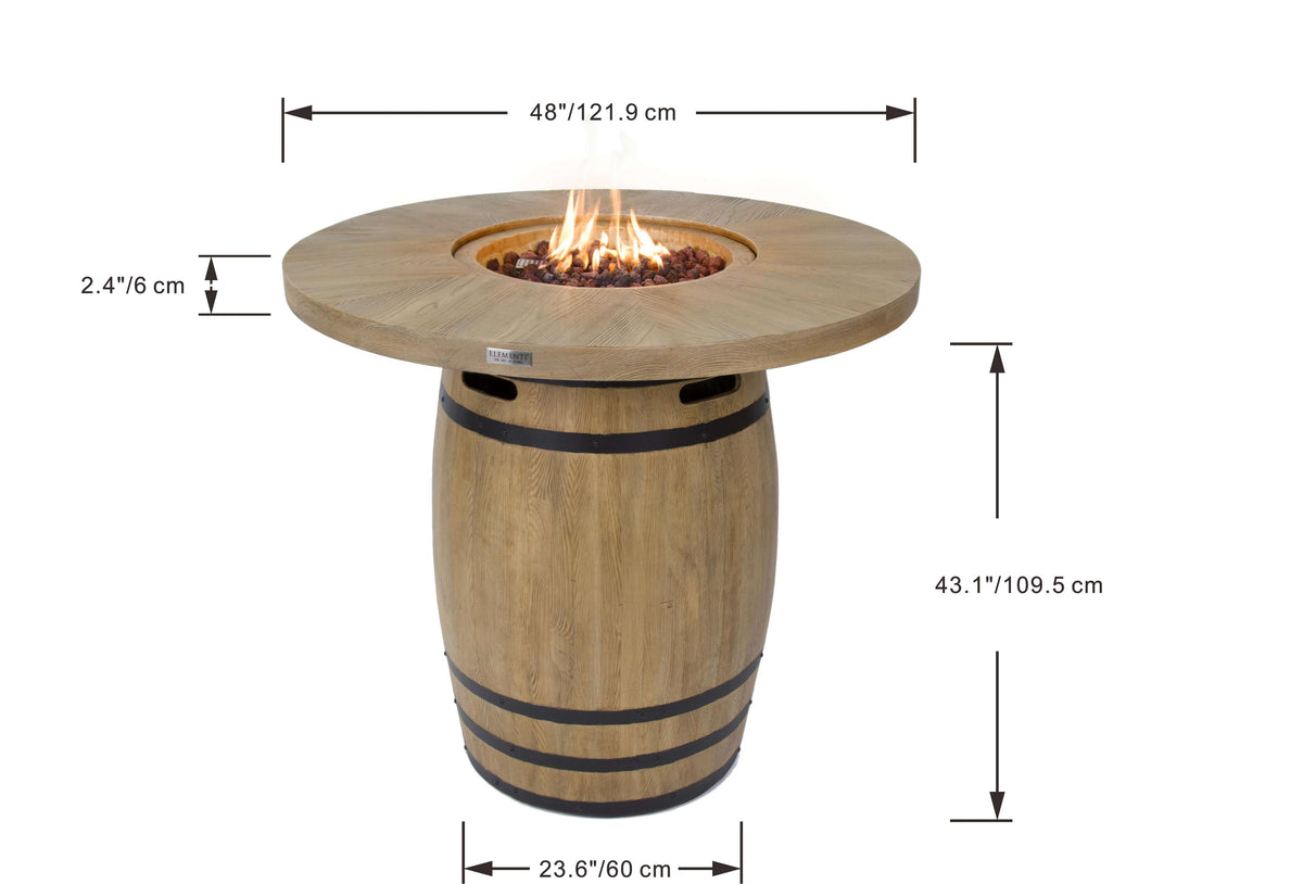 Elementi Lafite Barrel Fire Table