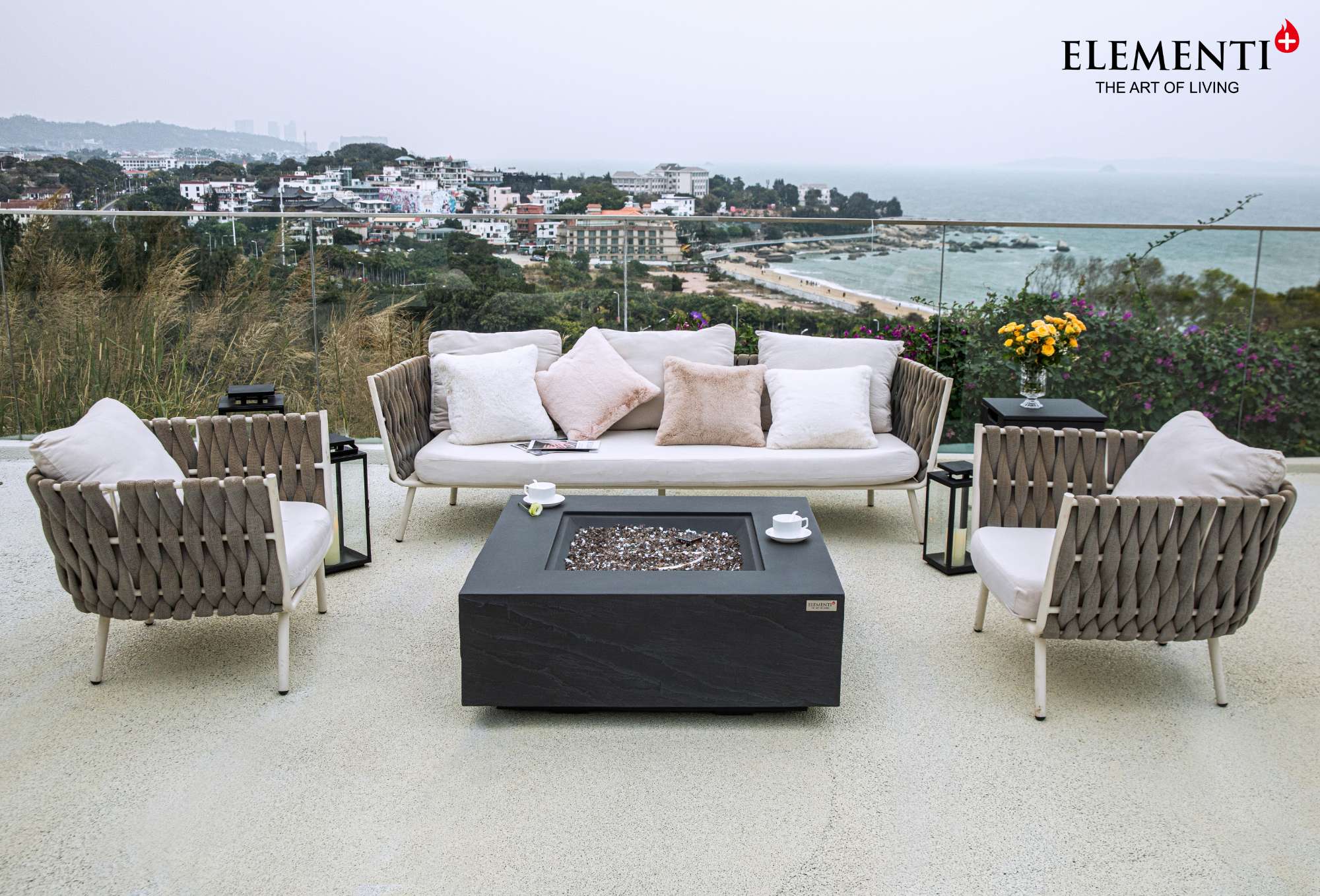 Elementi Plus Roraima Square Concrete Fire Pit Table