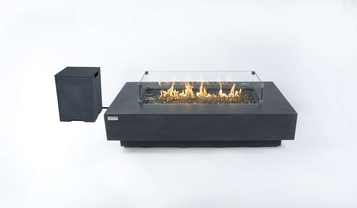 Elementi Plus Positano Rectangular Concrete Fire Pit Table