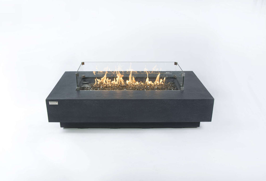 Elementi Plus Positano Rectangular Concrete Fire Pit Table