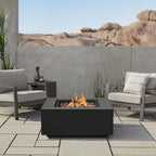 Real Flame Aegean Square Propane or Natural Gas Fire Pit Table