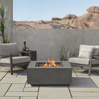 Real Flame Aegean Square Propane or Natural Gas Fire Pit Table
