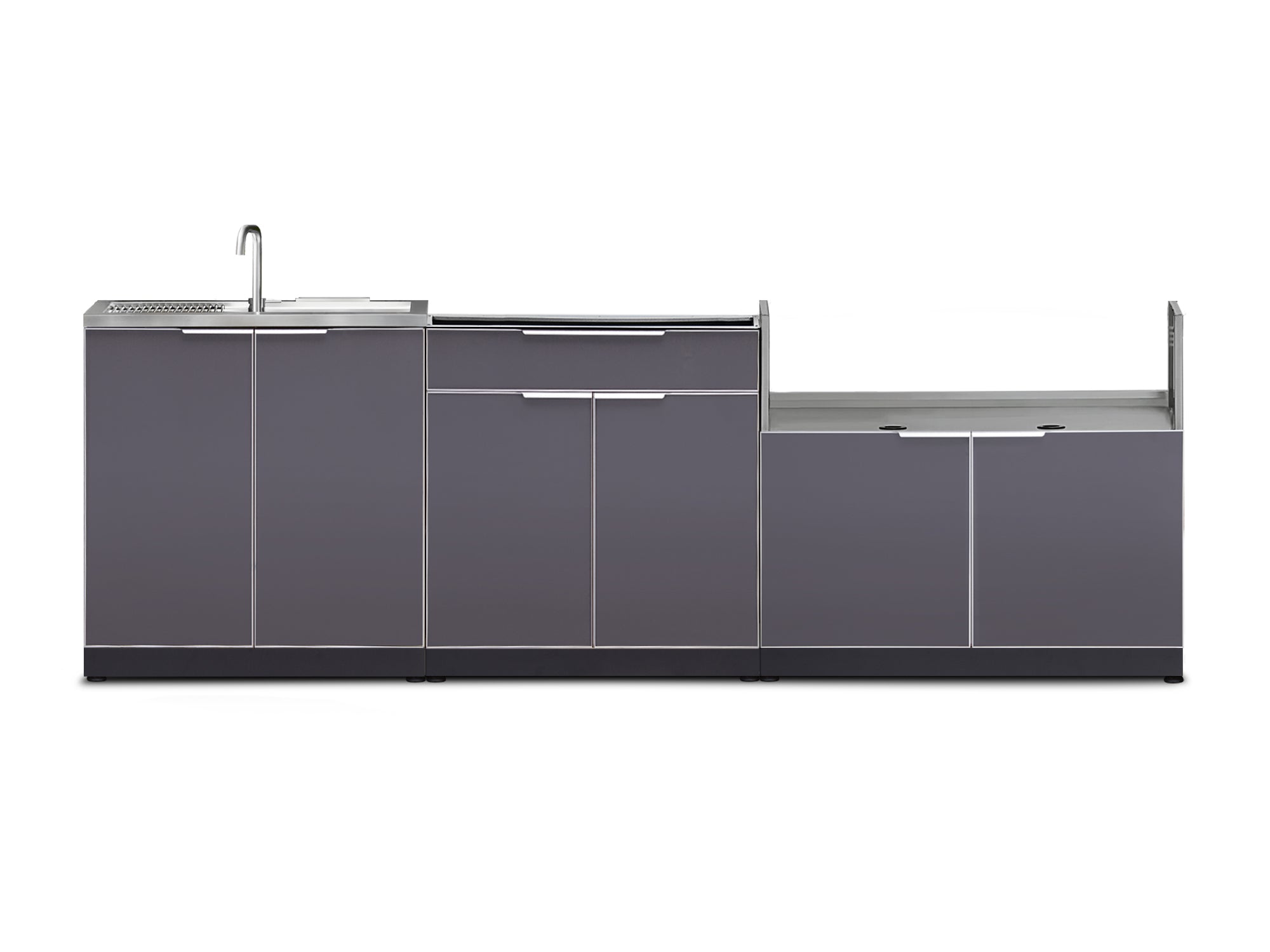 NewAge Outdoor Kitchen 3-Piece Cabinet Set with Sink, Bar and 40in Grill Cabinet