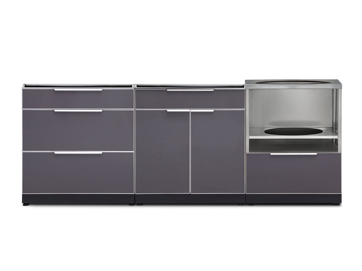 NewAge Outdoor Kitchen 3-Piece Cabinet Set with 3-Drawer, Bar and Kamado Cabinet
