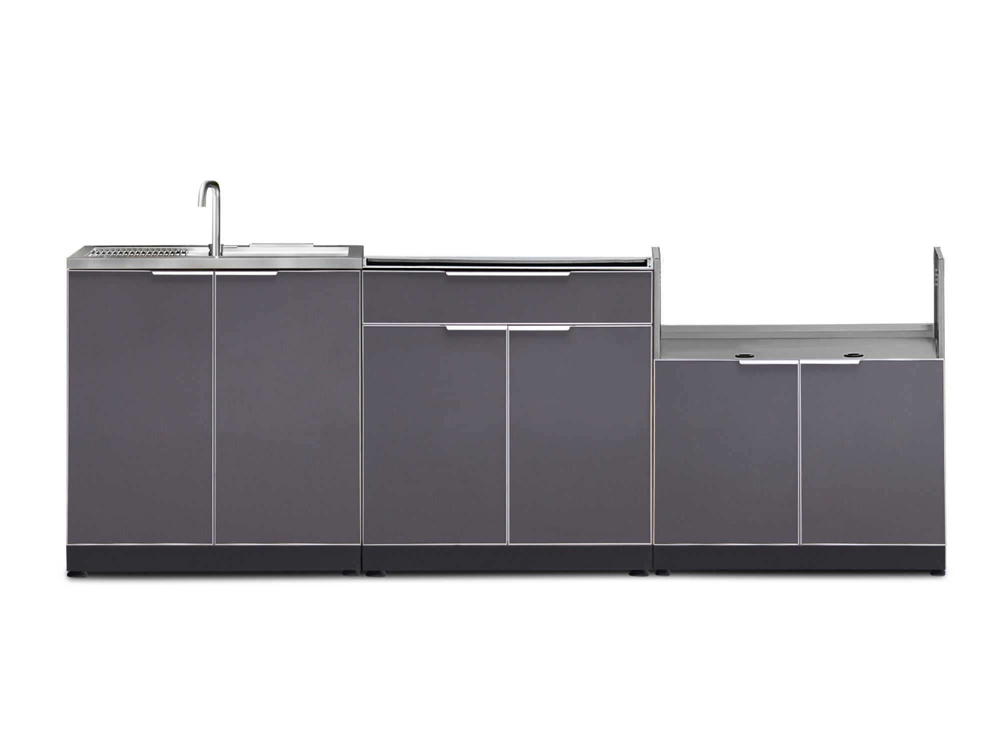 NewAge Outdoor Kitchen 3-Piece Cabinet Set with Sink, Bar and 33in Grill Cabinet