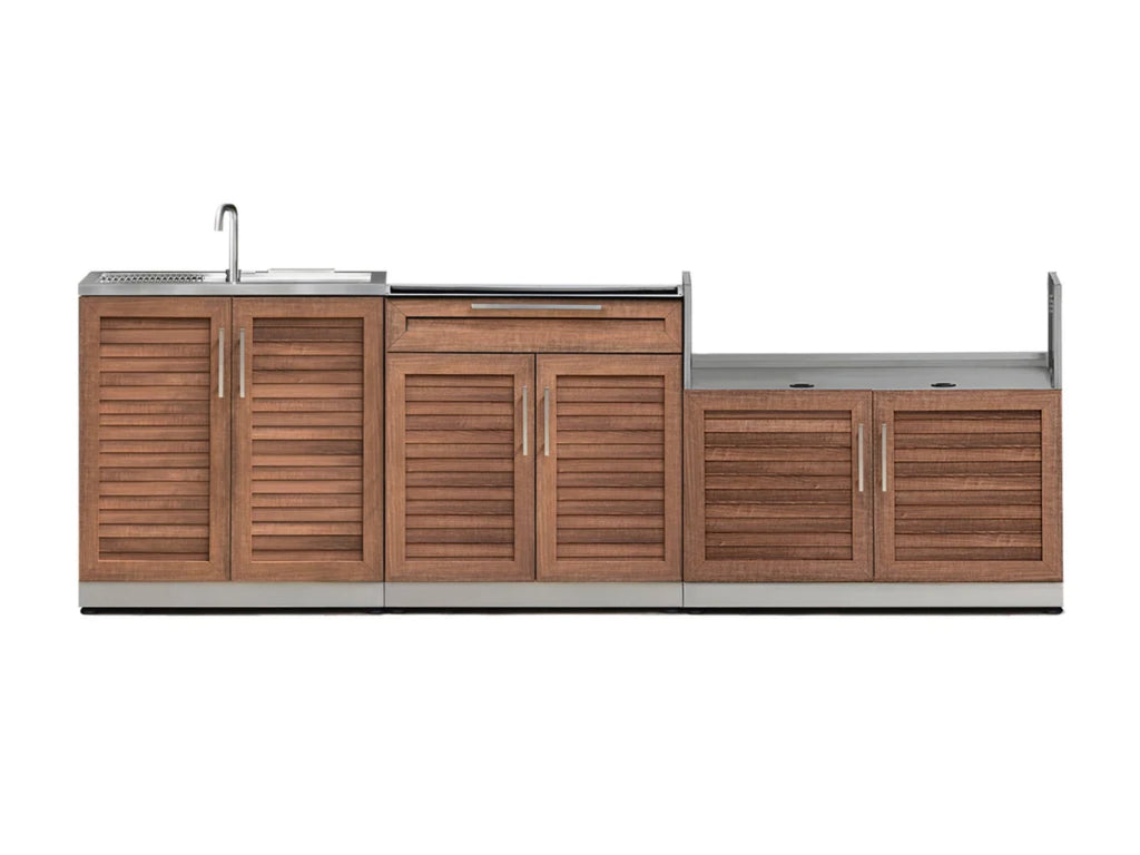 NewAge Outdoor Kitchen 3-Piece Cabinet Set with Sink, Bar and 40in Grill Cabinet