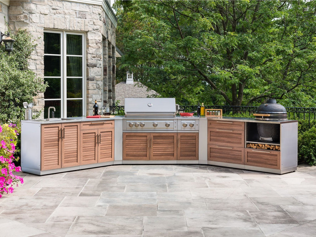NewAge Outdoor Kitchen 3-Piece Cabinet Set with Sink, Bar and 36in Grill Cabinet