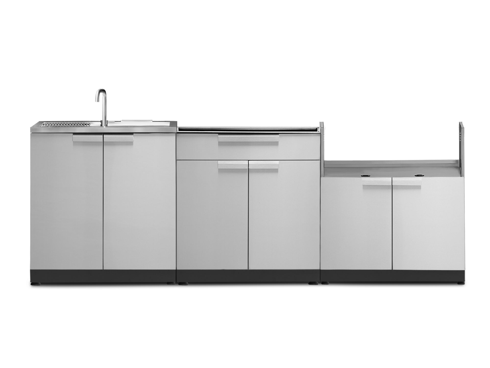 NewAge Outdoor Kitchen 3-Piece Cabinet Set with Sink, Bar and 33in Grill Cabinet