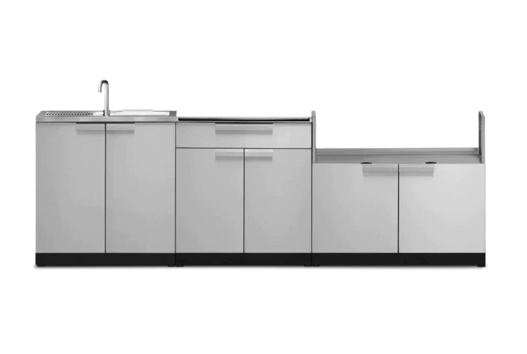 NewAge Outdoor Kitchen 3-Piece Cabinet Set with Sink, Bar and 40in Grill Cabinet