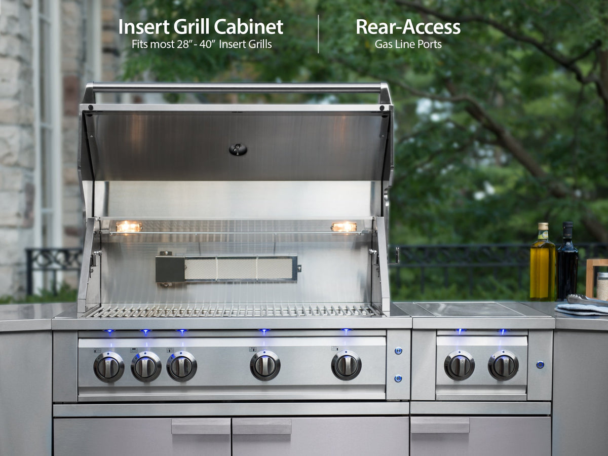 NewAge Outdoor Kitchen 3-Piece Cabinet Set with Sink, Bar and 40in Grill Cabinet