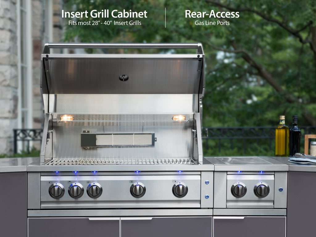 NewAge Outdoor Kitchen 3-Piece Cabinet Set with Sink, Bar and 36in Grill Cabinet