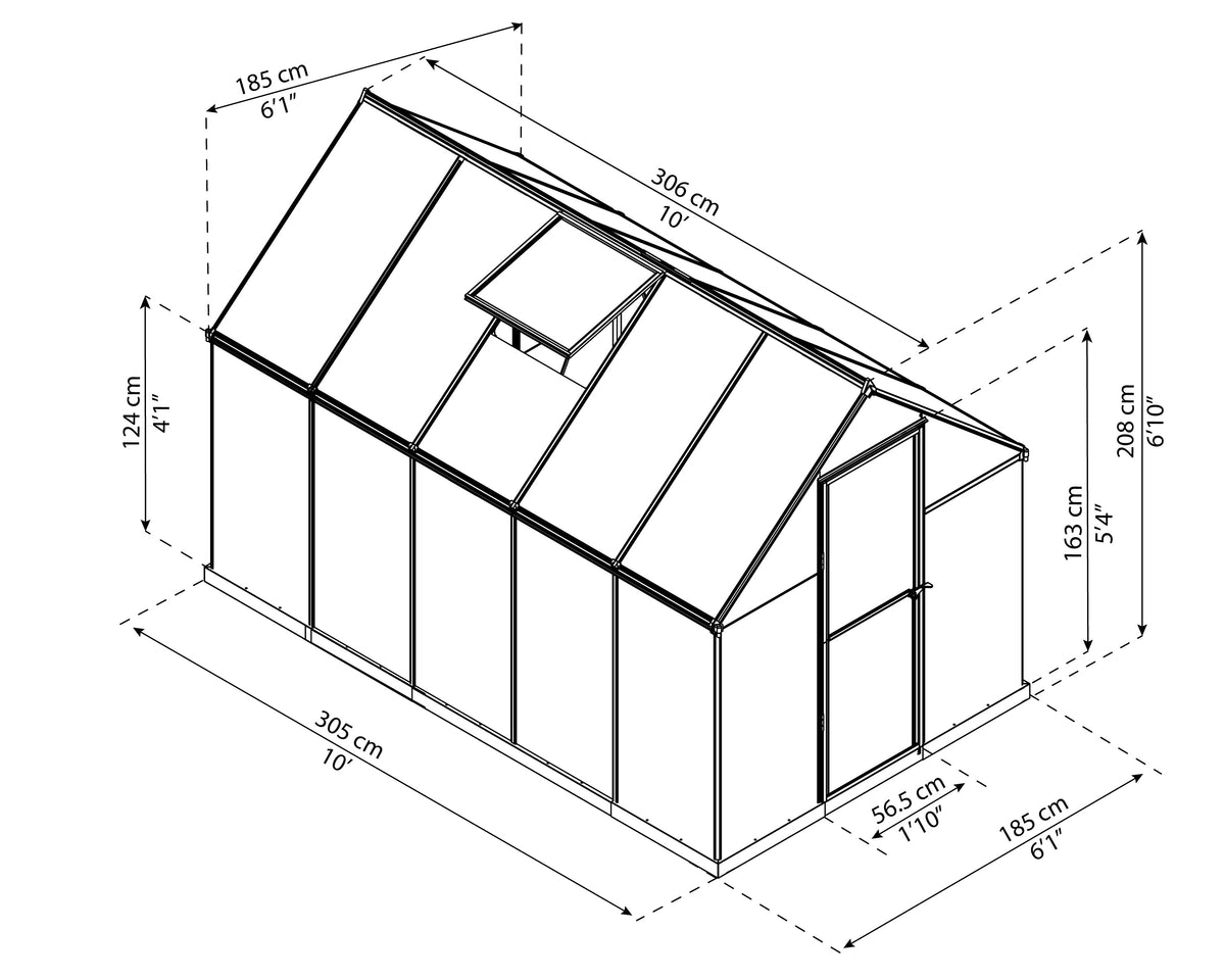Canopia Mythos 6' x 10' Greenhouse - Silver/Green/Gray