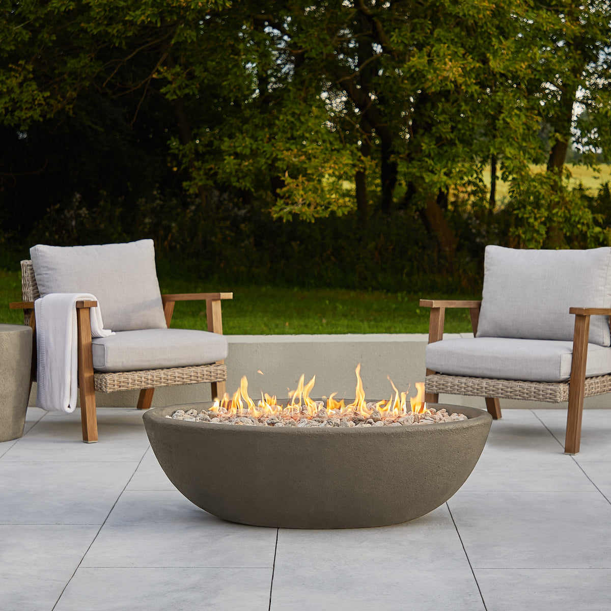 Real Flame Riverside 48" Oval Propane Fire Pit Bowl - 590LP