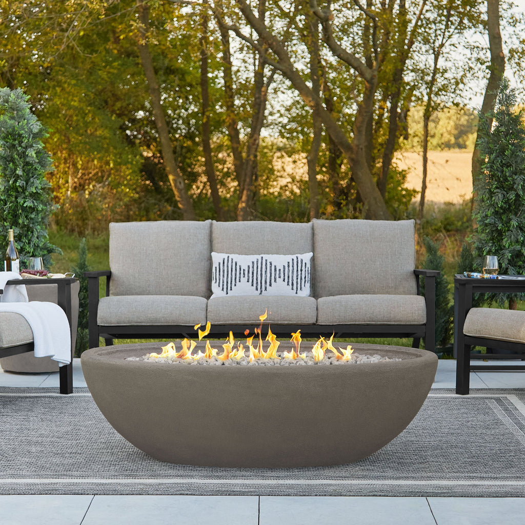 Real Flame Riverside 58" Oval Propane Fire Pit Bowl - 592LP