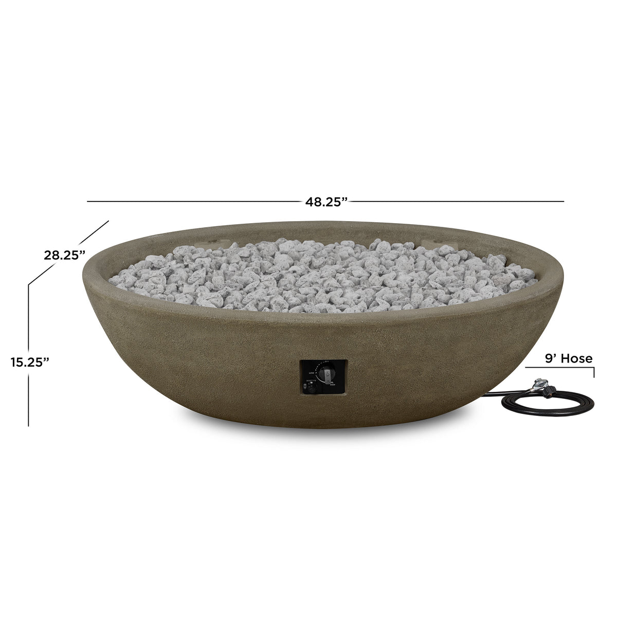 Real Flame Riverside 48" Oval Propane Fire Pit Bowl - 590LP