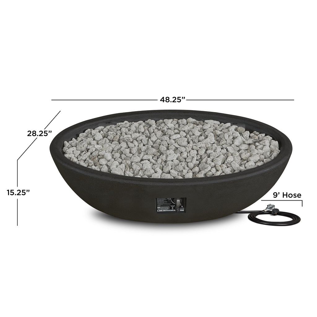 Real Flame Riverside 48" Oval Propane Fire Pit Bowl - 590LP