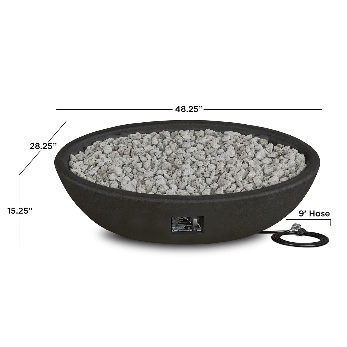 Real Flame Riverside 48" Oval Propane Fire Pit Bowl - 590LP