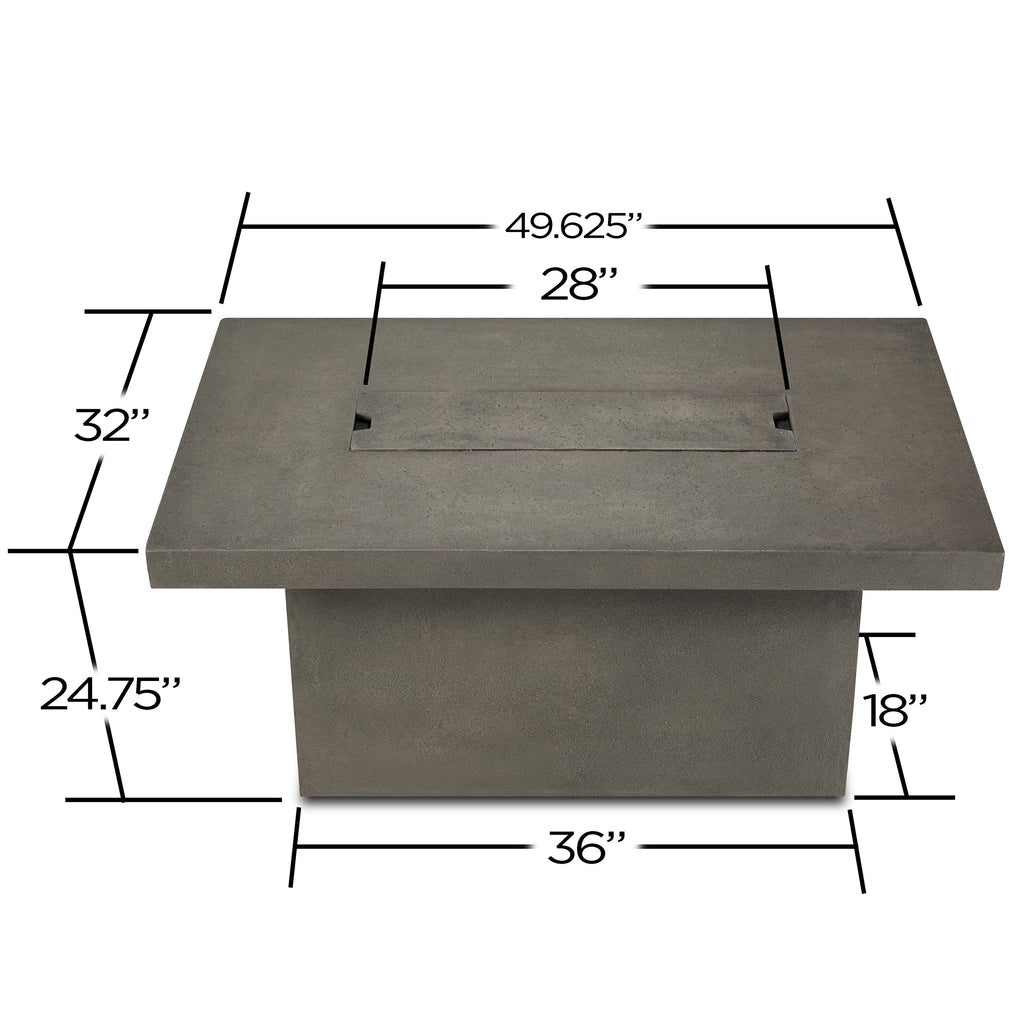 Real Flame Ventura Rectangle Propane or Natural Gas Fire Pit Table