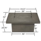 Real Flame Ventura Rectangle Propane or Natural Gas Fire Pit Table