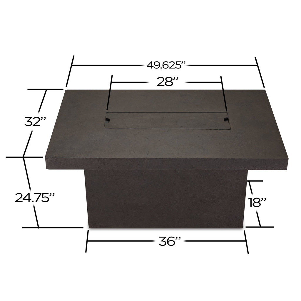 Real Flame Ventura Rectangle Propane or Natural Gas Fire Pit Table