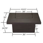 Real Flame Ventura Rectangle Propane or Natural Gas Fire Pit Table