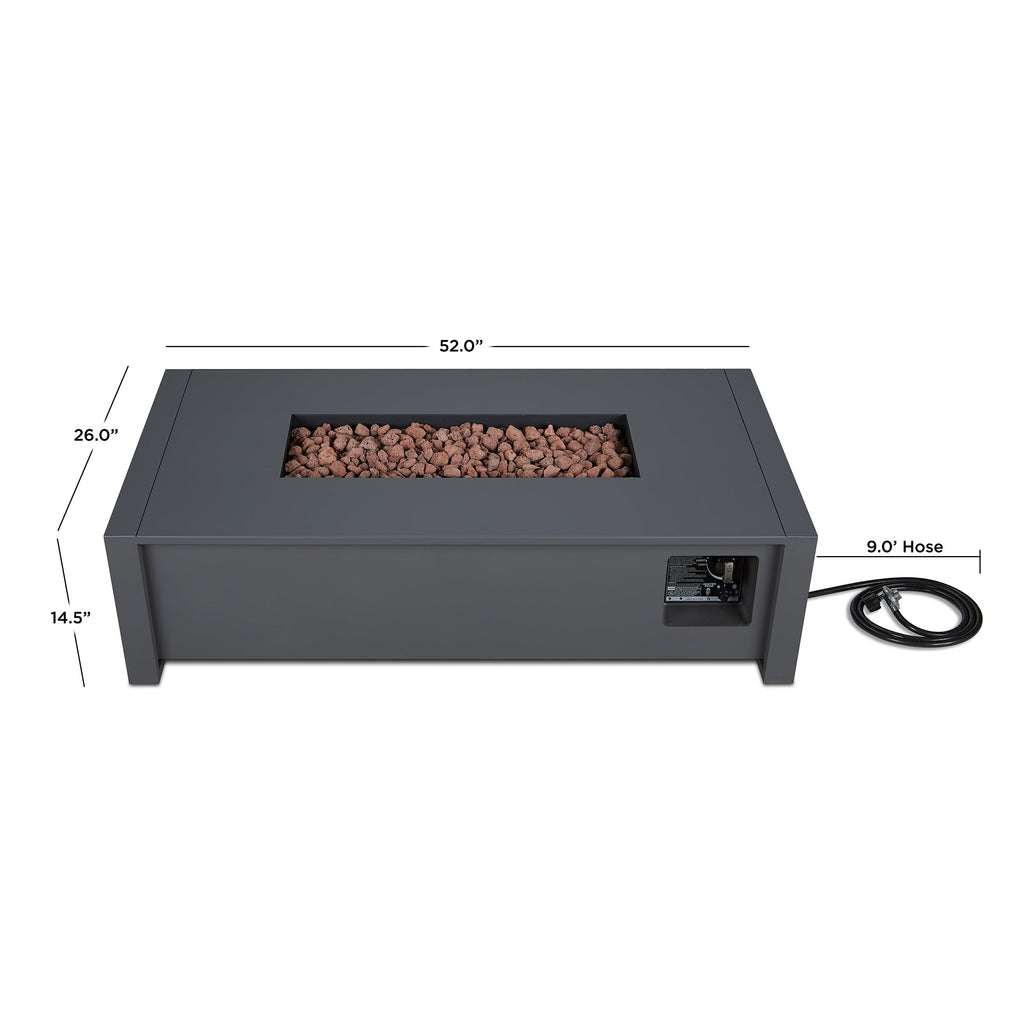 Real Flame Keenan 52" Rectangle Propane Fire Pit Table - 6340LP